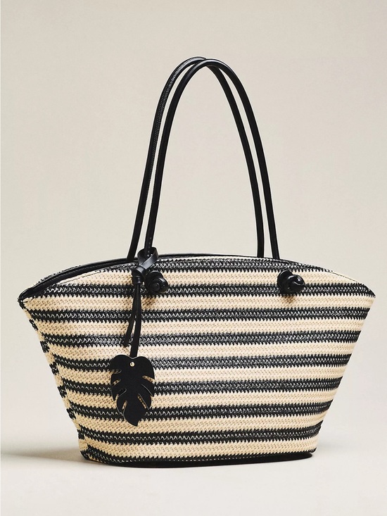Anthropologie Handbags - NWT Anthropologie Aota Jessica Raffia Tote Bag Black